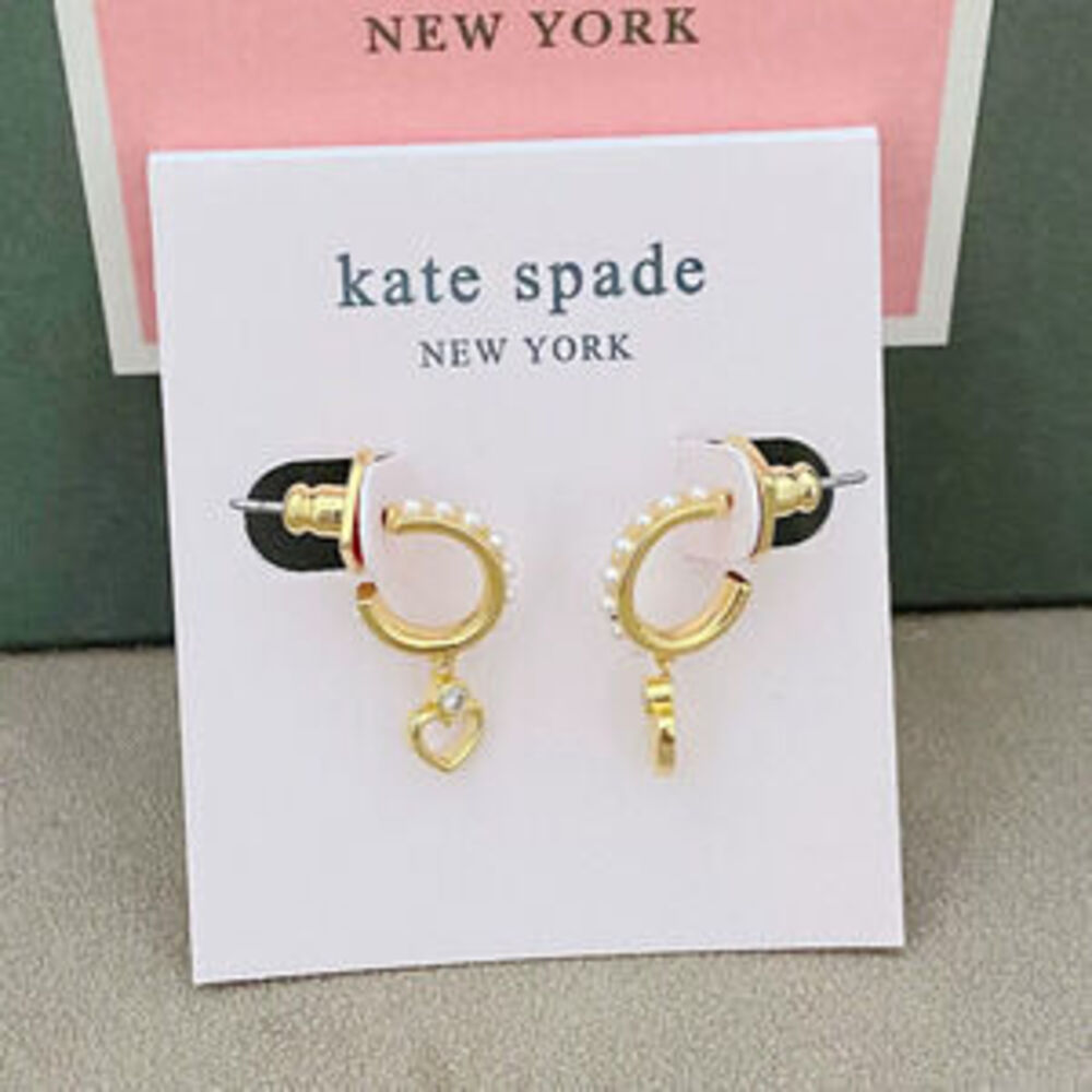 kate spade Small Pearl Metal Earrings